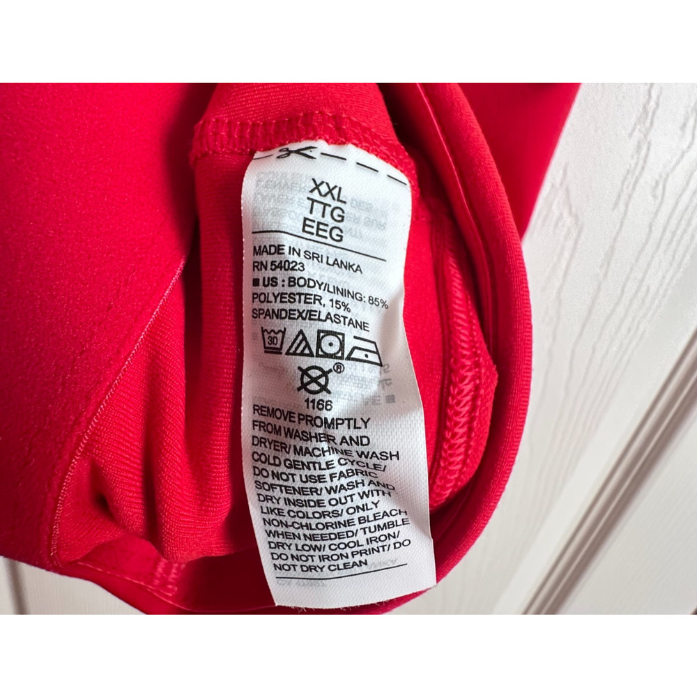 Old Navy Active Go Dry Racerback Sports Bra Red w Double White Stripes XXL - Picture 5 of 5